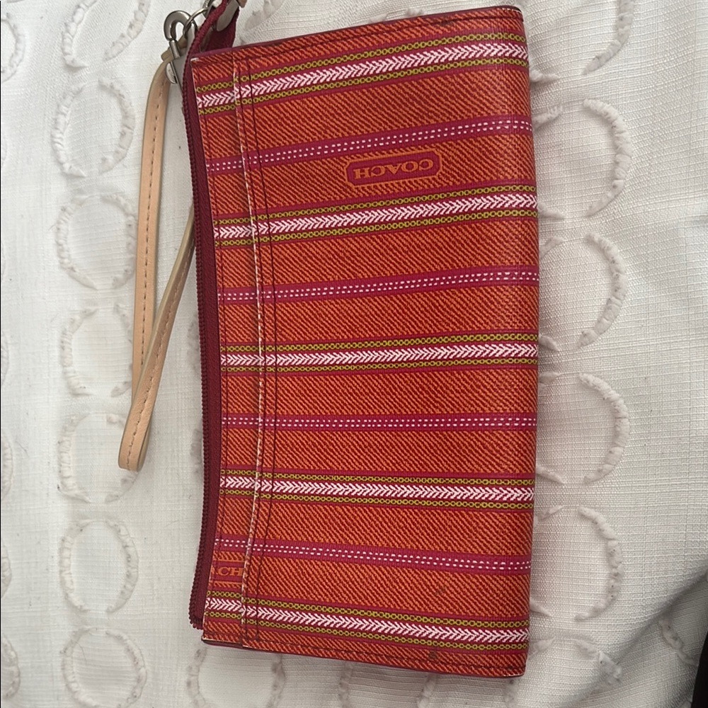 Coach Multicolor Striped Wristlet